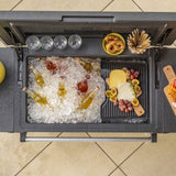 Keter Outdoor Patio Cooler Ice Chest Insulated Beverage Bar Cart, Gray