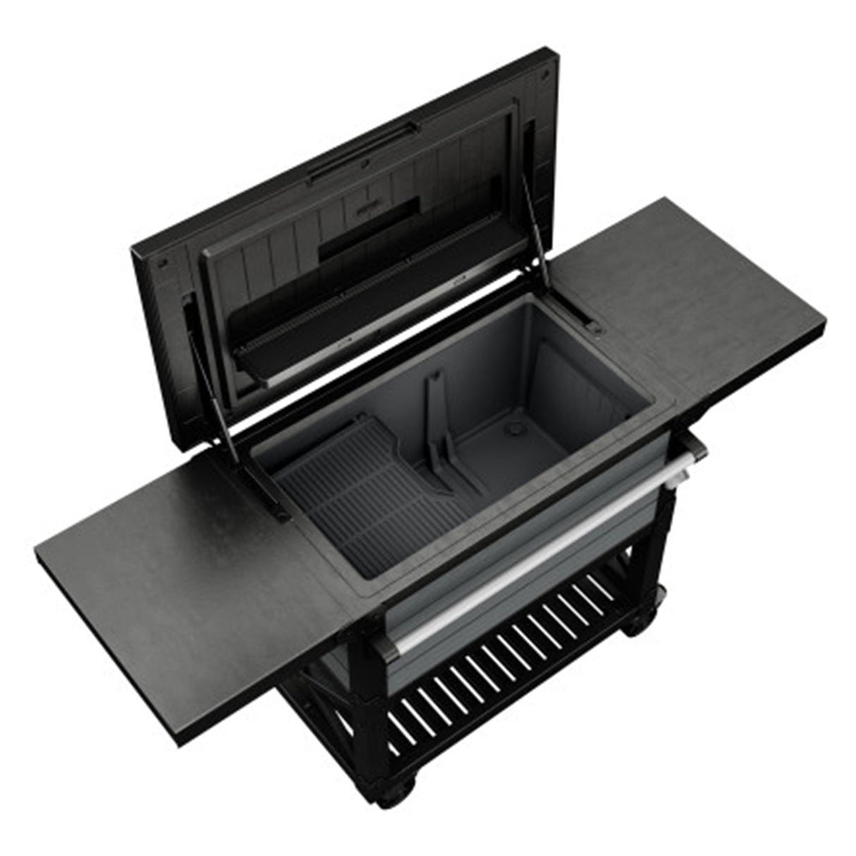 Keter Outdoor Patio Cooler Ice Chest Insulated Beverage Bar Cart, Gray