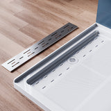 SUNNY SHOWER 32 in. D x 4 in. H White Left Drain Rectangular Base