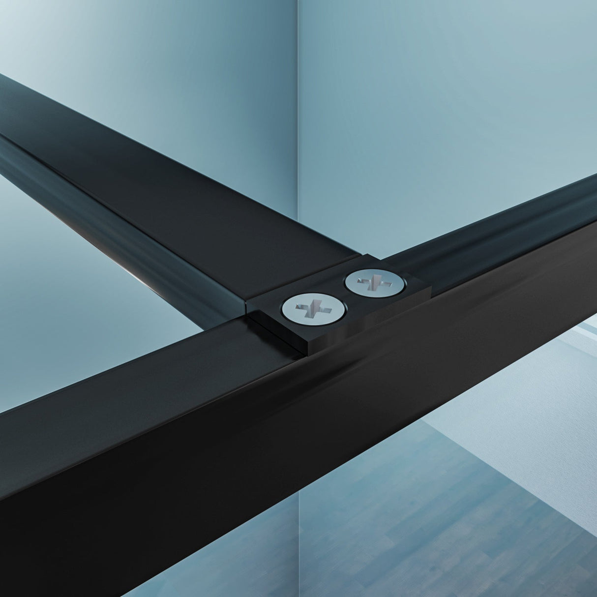 SUNNY SHOWER 34 in. W x 72 in. H Black Finish Walk-in Shower Enclosures