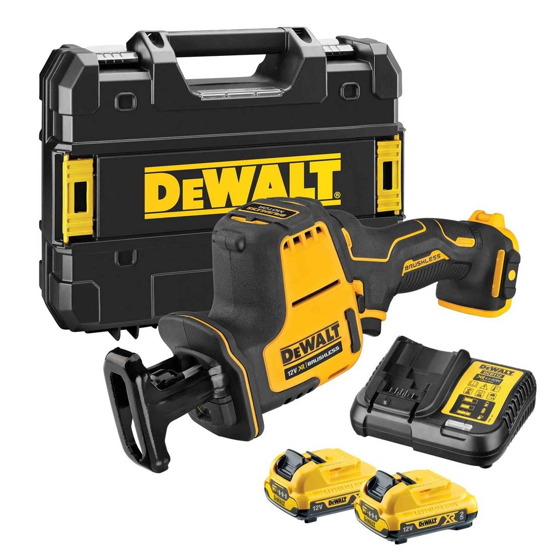 DeWalt DCS312D2-GB 10.8v / 12v XR Sub Compact Brushless Reciprocating Saw Inc 2x 2.0Ah Batts