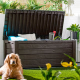 Keter Westwood 150 Gallon Outdoor Furniture Storage Deck Box, Espresso