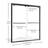 ELEGANT Double Sliding Shower Doors 60 in. W x 72 in. H Black Finish