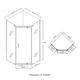 SUNNY SHOWER 36.7 in. W x 36.7 in. D x 71.8 in. H Frosted Chrome Finish Pivot Enclosures With Pivot Door