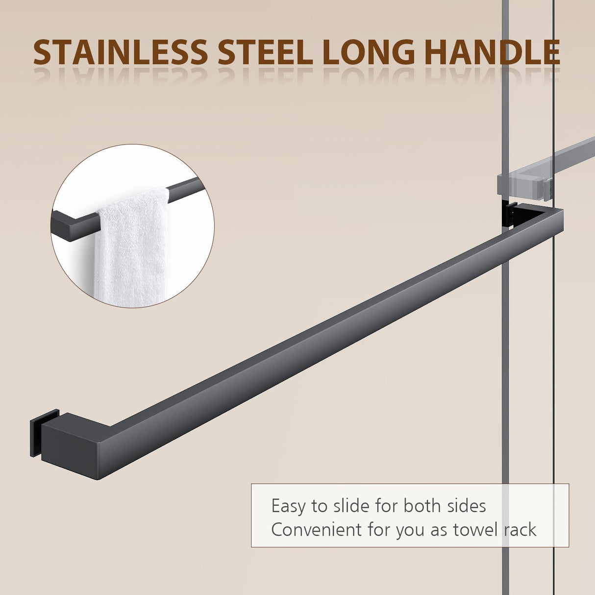 ELEGANT Bathtub Double Sliding Doors 60 in. W x 62 in. H Black Finish