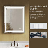 SUNNY SHOWER 28 x 36 in. LED Horizontal Bathroom Mirror With 3 Color Temperature Setting