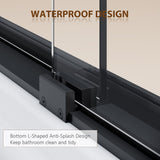 ELEGANT Double Sliding Shower Doors 60 in. W x 72 in. H Black Finish