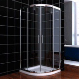 SUNNY SHOWER 37.5 in. W x 37.5 in. D x 72 in. H Chrome Finish Quadrant Enclosures With Sliding Doors And White Quadrant Base