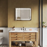 SUNNY SHOWER 36 x 28 in. LED Horizontal Bathroom Mirror With Anti-Fog and Waterproof