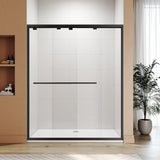 ELEGANT Double Sliding Shower Doors 60 in. W x 72 in. H Black Finish