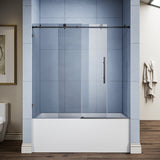 ELEGANT Frameless Bathtub Sliding Doors 60 in. W x 62 in. H