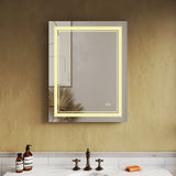 SUNNY SHOWER 28 x 36 in. LED Horizontal Bathroom Mirror With 3 Color Temperature Setting