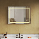 SUNNY SHOWER 36 x 28 in. LED Horizontal Bathroom Mirror With Anti-Fog and Waterproof