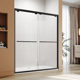 ELEGANT Double Sliding Shower Doors 60 in. W x 72 in. H Black Finish