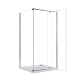 SUNNY SHOWER 36 in. W x 36 in. D x 72 in. H Frameless Chrome Finish Corner Entry Enclosure With Pivot Door And White Square Base