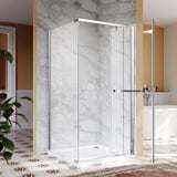ELEGANT Corner Entry Enclosure With Pivot Doors 36 in. W x 36 in. D x 72 in. H Chrome Finish