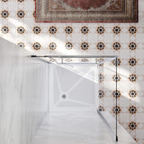 ELEGANT Corner Entry Enclosure With Pivot Doors 36 in. W x 36 in. D x 72 in. H Chrome Finish