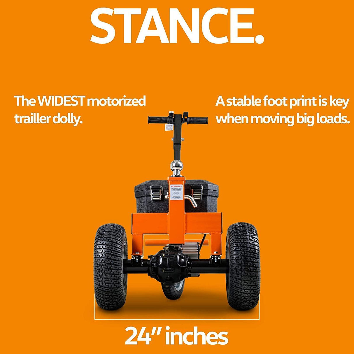 SuperHandy Electric Trailer Dolly - 2800 lbs. Towing Capacity, Self-Propelled, 24V 7Ah AGM Battery System