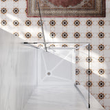 SUNNY SHOWER 36 in. W x 36 in. D x 72 in. H Frameless Chrome Finish Corner Entry Enclosure With Pivot Door And White Square Base